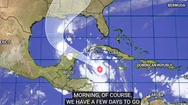 Delta sobre Quintana Roo como huracán de fuerza 4. (Imagen: WWLTV)
