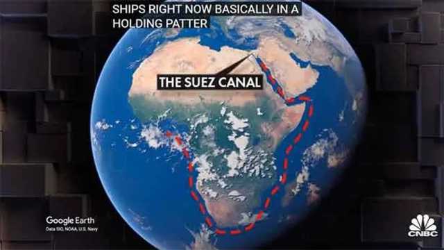 Activadas otras alternativas ante el cierre del Canal de Suez. (Imagen: CNBC)