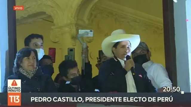 Pedro Castillo, proclamado presidente electo de Perú. (Foto: YouTube)