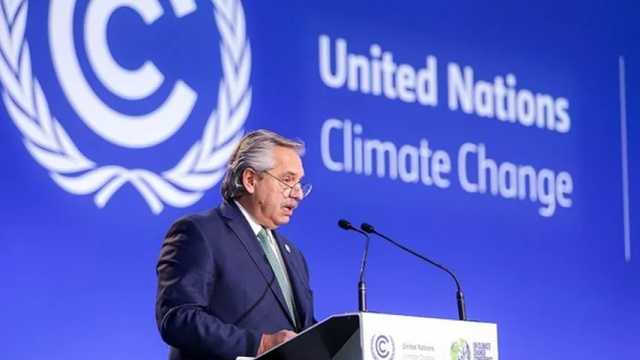 Alberto Fernández presidente de Argentina en la Conferencia de las Naciones Unidas sobre el Cambio Climático de 2021. (Foto: Wikimedia)